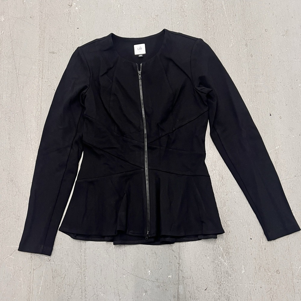 Cabi Women's XS Structured Blazer With Shoulder Pads Black Stretch Career Jacket